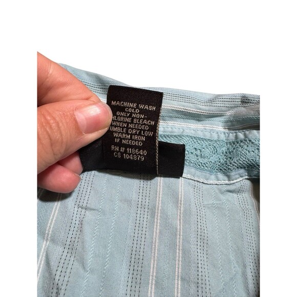 Lane Bryant Button Up Shirt Women’s 18/20w Blue White Striped Short Sleeve - Picture 8 of 10